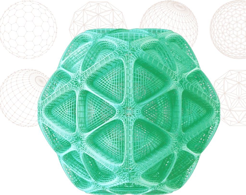 A geometric digital rendering of a MOF lattice